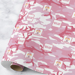 Pink Camo Wrapping Paper Roll - Large - Matte (Personalized)
