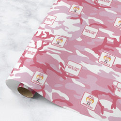 Pink Camo Wrapping Paper Roll - Medium - Matte (Personalized)