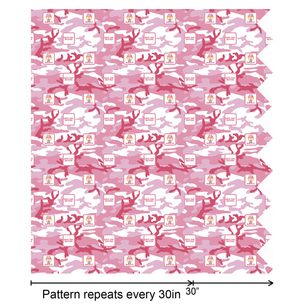 Pink Camo Wrapping Paper Roll - Matte - Partial Roll