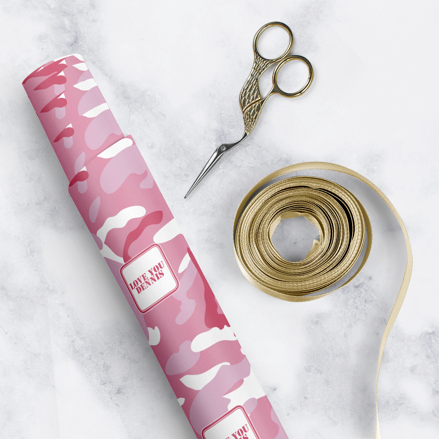 Pink Camo Wrapping Paper (Personalized) YouCustomizeIt
