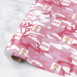 Pink Camo Wrapping Paper Roll - Small (Personalized)