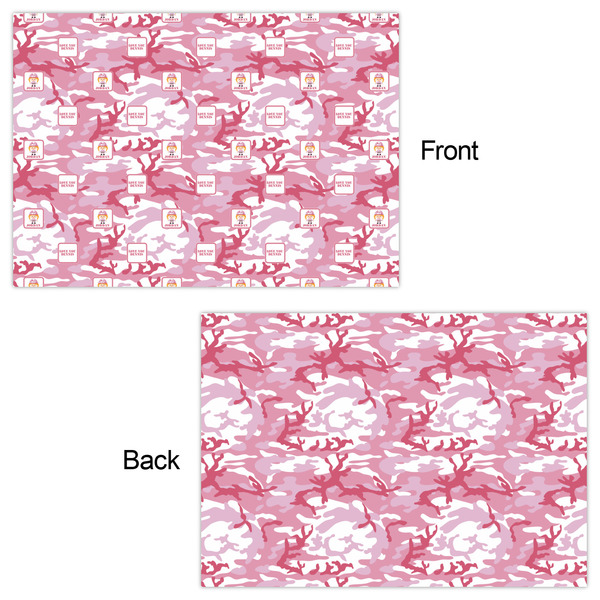 Pink Camo Wrapping Paper Sheet - Double Sided - Front & Back