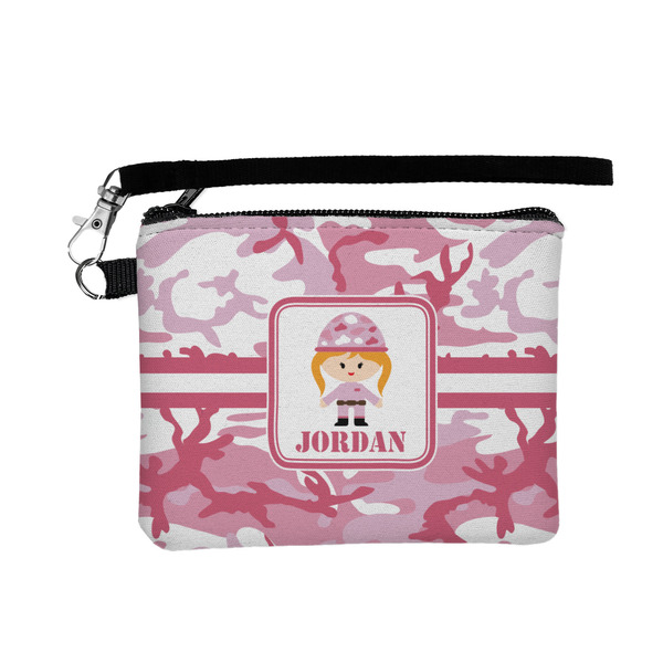 Custom Pink Camo Wristlet ID Case w/ Name or Text