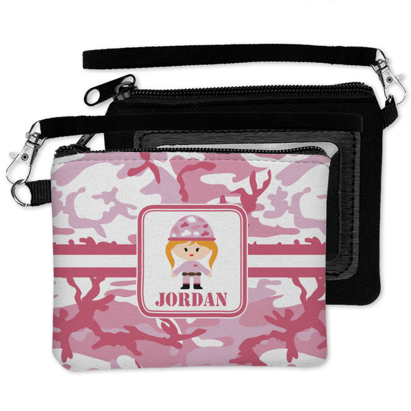 Pink Camo Wristlet ID Cases - MAIN