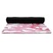 Pink Camo Yoga Mat Rolled up Black Rubber Backing