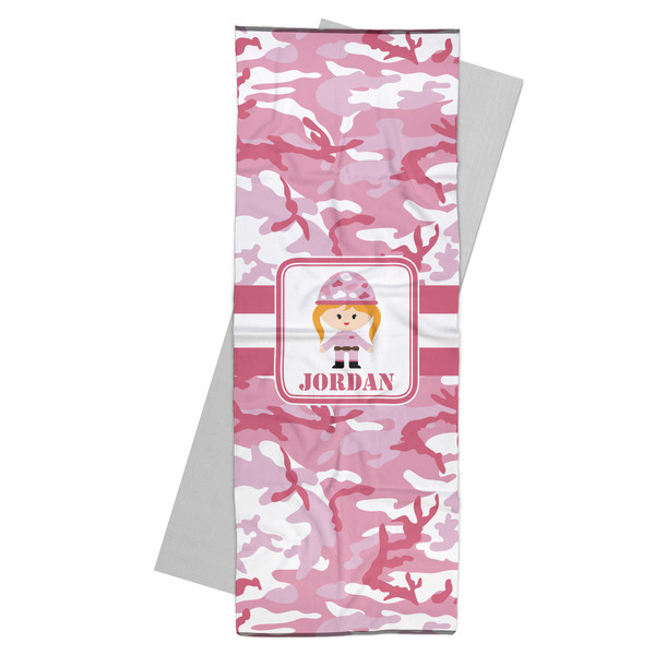 Custom Pink Camo Yoga Mat Towel (Personalized)