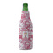 Pink Camo Zipper Bottle Cooler - FRONT (bottle)
