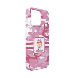 Pink Camo iPhone Case - Plastic - iPhone 13 Mini (Personalized)