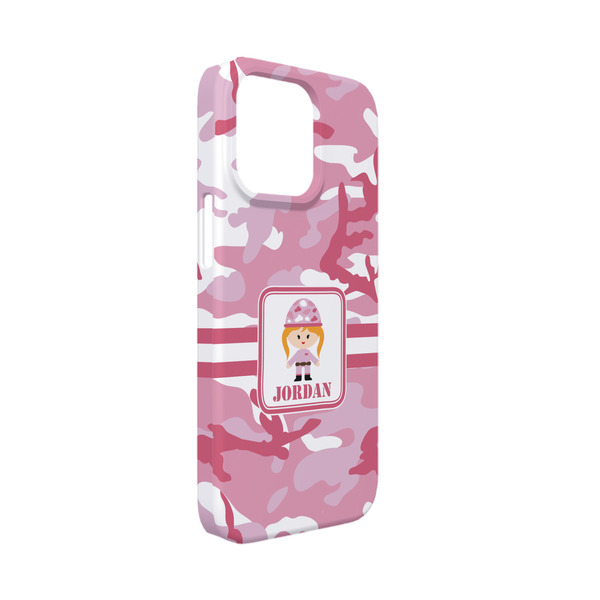 Custom Pink Camo iPhone Case - Plastic - iPhone 13 Mini (Personalized)