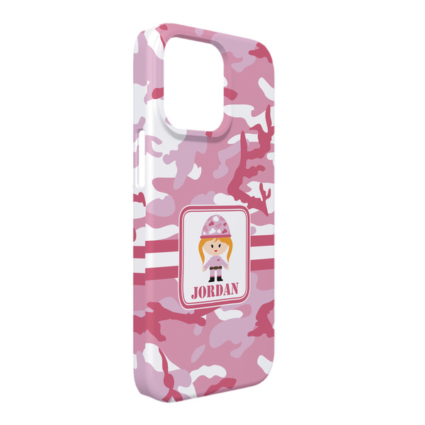 Custom Pink Camo iPhone Case - Plastic - iPhone 13 Pro Max (Personalized)