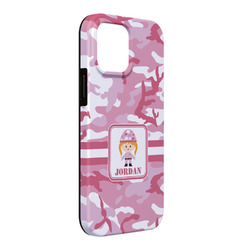 Pink Camo iPhone Case - Rubber Lined - iPhone 13 Pro Max (Personalized)