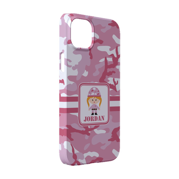 Custom Pink Camo iPhone Case - Plastic - iPhone 14 (Personalized)