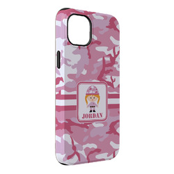 Pink Camo iPhone Case - Rubber Lined - iPhone 14 Plus (Personalized)