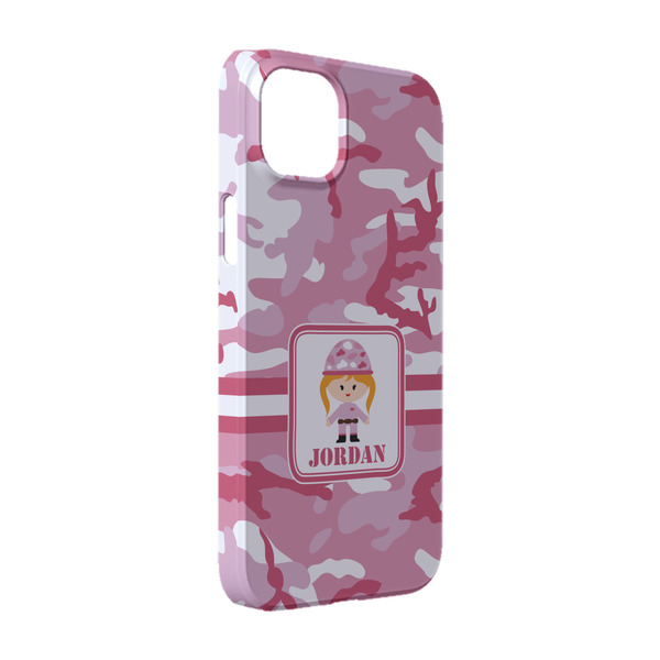Custom Pink Camo iPhone Case - Plastic - iPhone 14 Pro (Personalized)