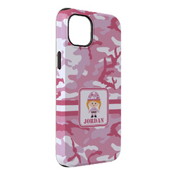 Pink Camo iPhone Case - Rubber Lined - iPhone 14 Pro Max (Personalized)