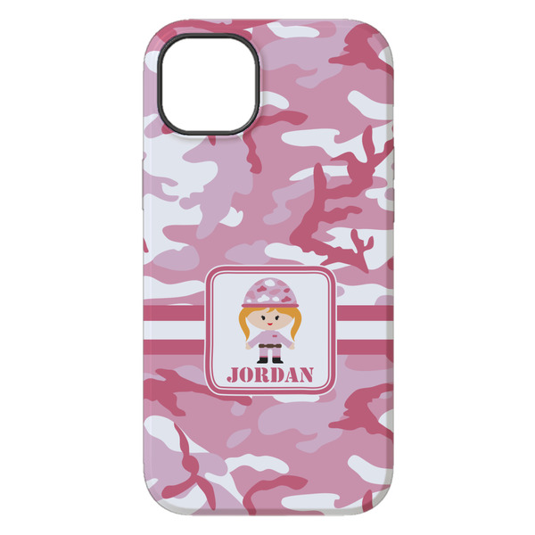Pink Camo iPhone 14 Pro Max Tough Case - Back