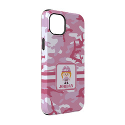 Pink Camo iPhone Case - Rubber Lined - iPhone 14 Pro (Personalized)