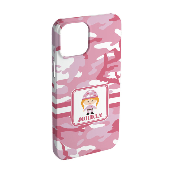 Custom Pink Camo iPhone Case - Plastic - iPhone 15 (Personalized)