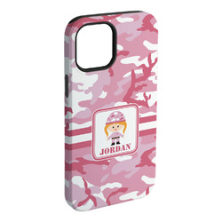 Pink Camo iPhone Case - Rubber Lined - iPhone 15 Plus (Personalized)