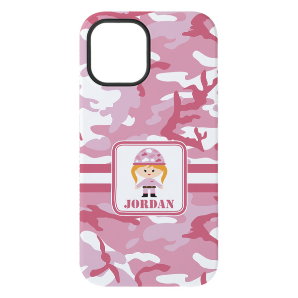 Pink Camo iPhone 15 Plus Tough Case - Back
