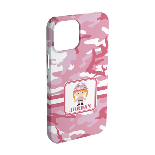 Custom Pink Camo iPhone Case - Plastic - iPhone 15 Pro (Personalized)