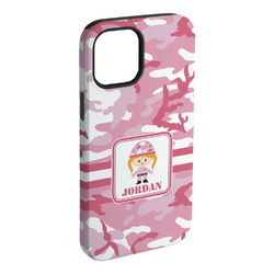 Pink Camo iPhone Case - Rubber Lined - iPhone 15 Pro Max (Personalized)