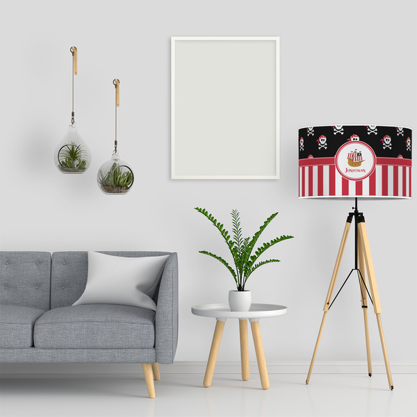 Pirate & Stripes 12" Drum Lampshade - LIFESTYLE