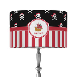 Pirate & Stripes 12" Drum Lamp Shade - Fabric (Personalized)