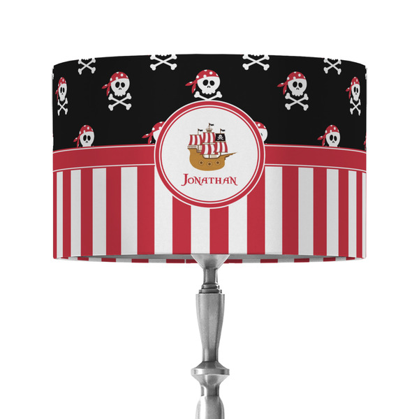 Custom Pirate & Stripes 12" Drum Lamp Shade - Fabric (Personalized)