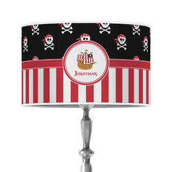Pirate & Stripes 12" Drum Lamp Shade - Poly-film (Personalized)
