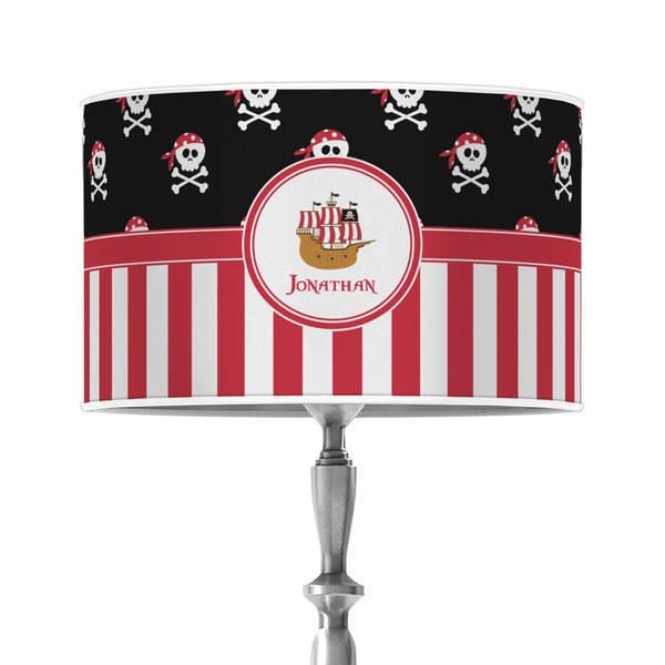 Custom Pirate & Stripes 12" Drum Lamp Shade - Poly-film (Personalized)