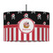 Pirate & Stripes 12" Drum Lampshade - PENDANT (Fabric)