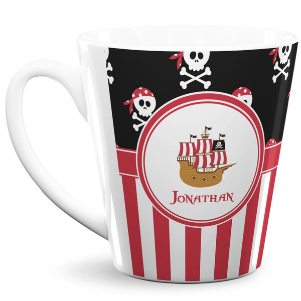 Custom Pirate & Stripes 12 Oz Latte Mug (Personalized)