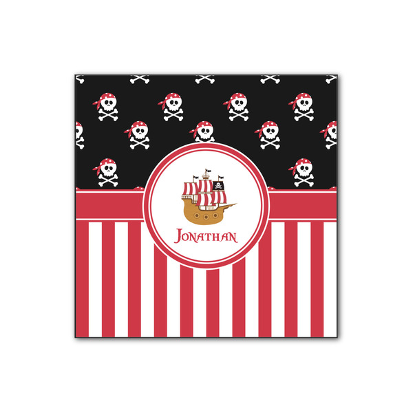 Custom Pirate & Stripes Wood Print - 12x12 (Personalized)