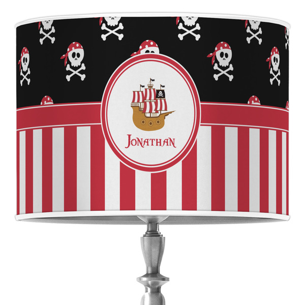 Custom Pirate & Stripes 16" Drum Lamp Shade - Poly-film (Personalized)