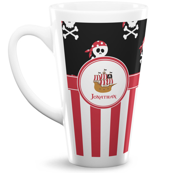Custom Pirate & Stripes 16 Oz Latte Mug (Personalized)