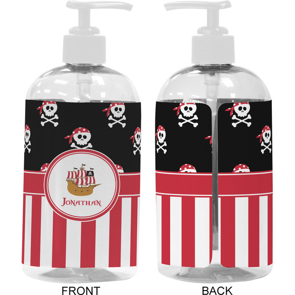 Pirate & Stripes 16 oz Plastic Liquid Dispenser- Approval- White