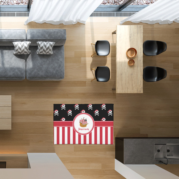 Pirate & Stripes 2'x3' Indoor Area Rugs - IN CONTEXT