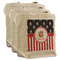 Pirate & Stripes 3 Reusable Cotton Grocery Bags - Front View