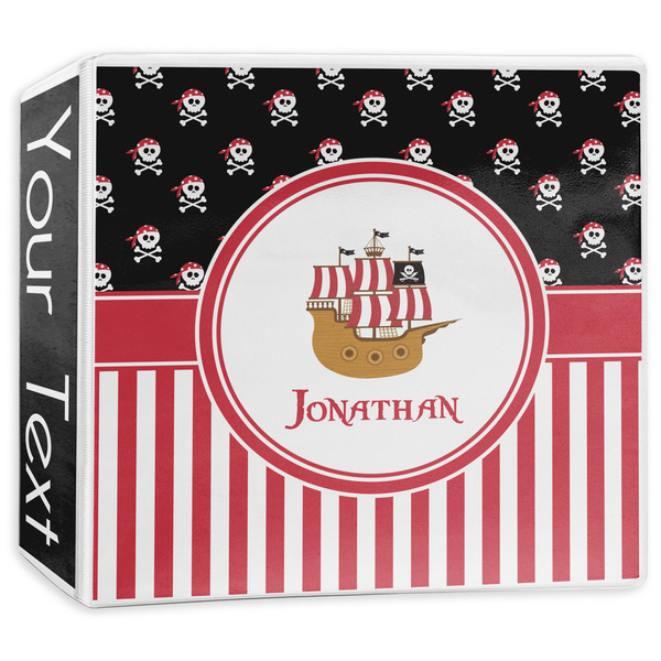 Custom Pirate & Stripes 3-Ring Binder - 3 inch (Personalized)