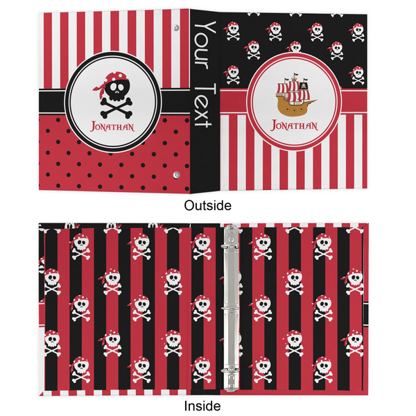 Pirate & Stripes 3 Ring Binders - Full Wrap - 1" - APPROVAL