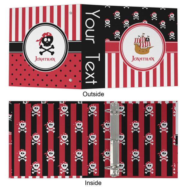 Pirate & Stripes 3 Ring Binders - Full Wrap - 2" - APPROVAL