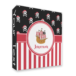 Pirate & Stripes 3 Ring Binder - Full Wrap - 2" (Personalized)