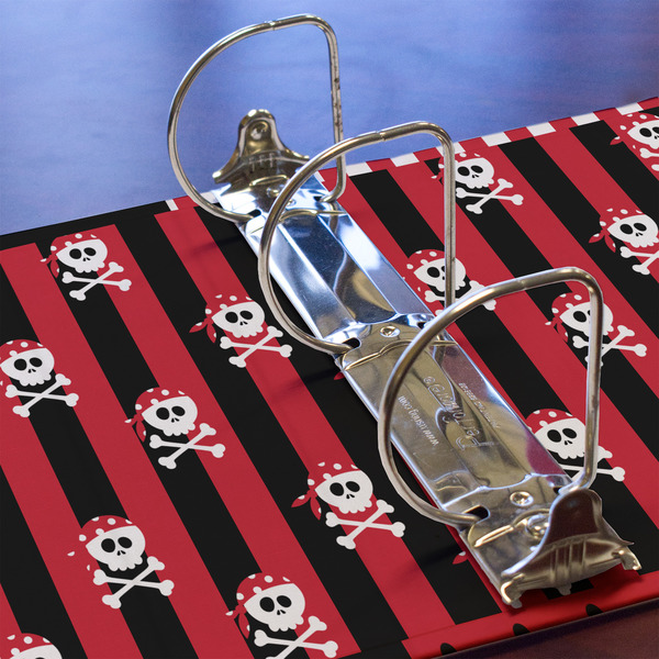 Pirate & Stripes 3 Ring Binders - Full Wrap - 3" - DETAIL