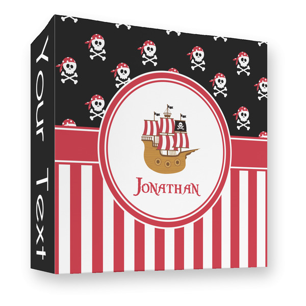 Custom Pirate & Stripes 3 Ring Binder - Full Wrap - 3" (Personalized)