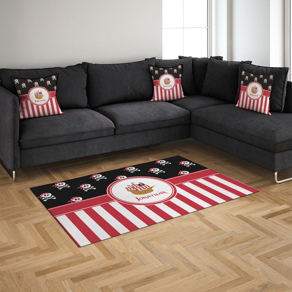 Pirate & Stripes 4'x6' Indoor Area Rugs - IN CONTEXT