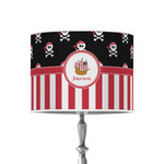 Pirate & Stripes 8" Drum Lamp Shade - Poly-film (Personalized)