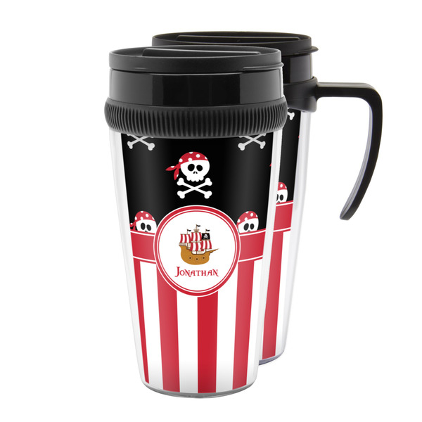 Custom Pirate & Stripes Acrylic Travel Mug (Personalized)