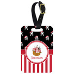 Pirate & Stripes Metal Luggage Tag w/ Name or Text