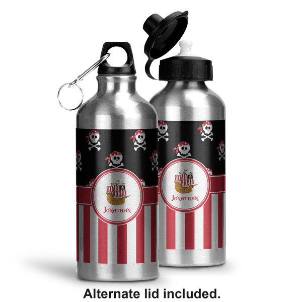Pirate & Stripes Aluminum Water Bottle - Alternate lid options